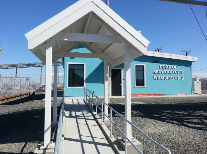 Awning and walkway at Port of Redwood City